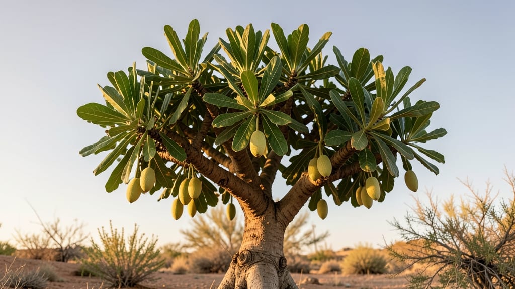 Feijoa Trees with Unique Cactus-Like Leaves