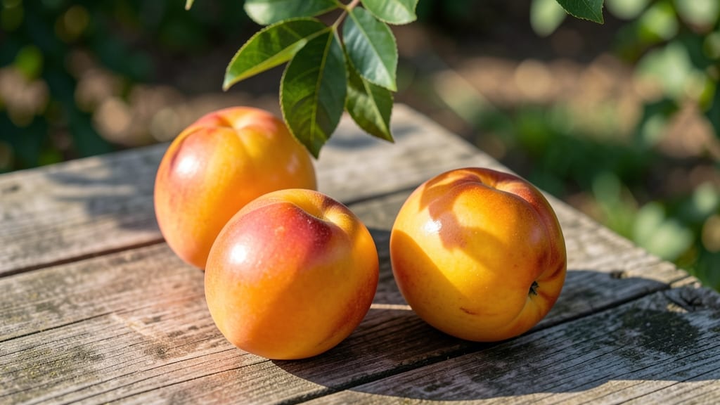 Nectarines with Smooth Golden Skin