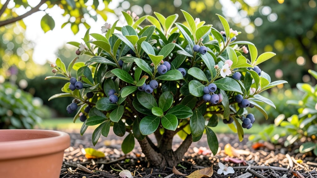 Dwarf Blueberry Bushes with Year-Round Interest
