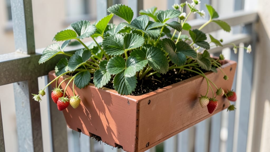 Strawberries in Window Boxes