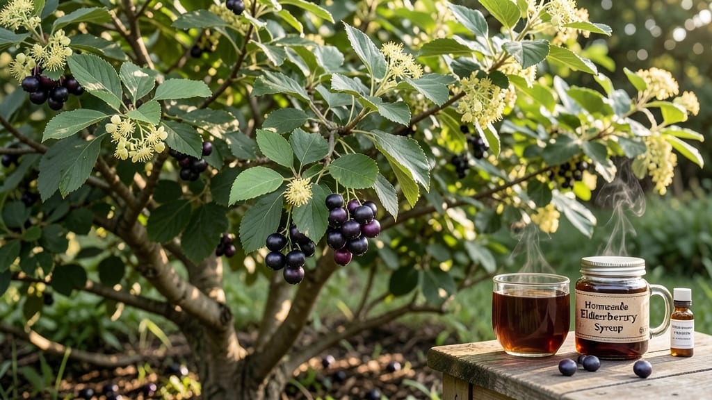 Elderberry Shrubs with Medicinal Benefits