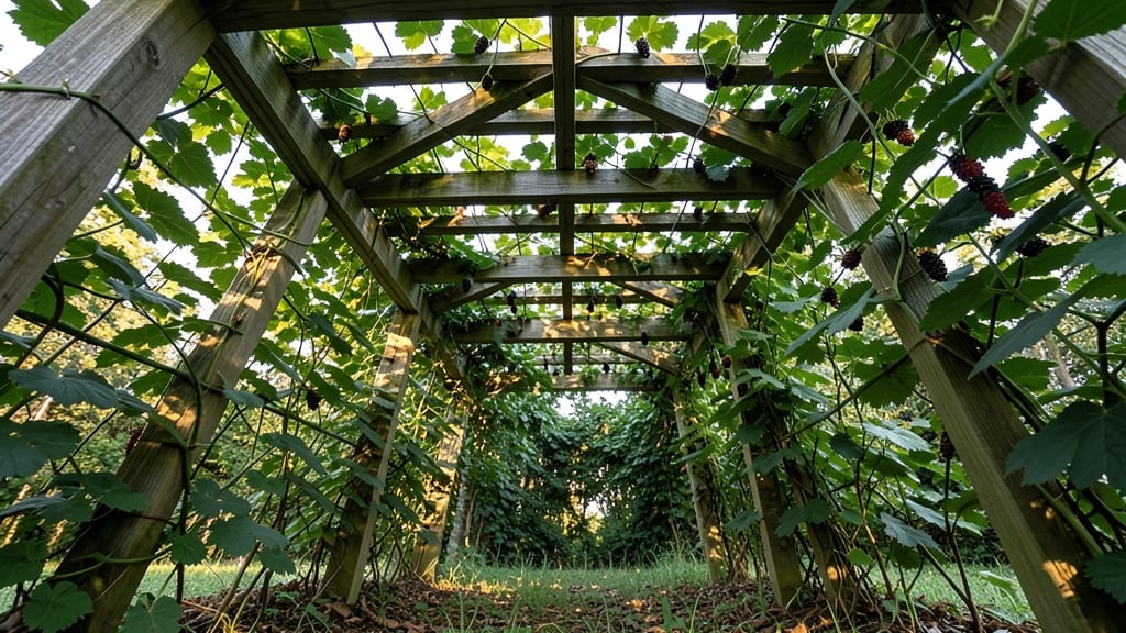 Blackberry Bramble in Pergola Shade