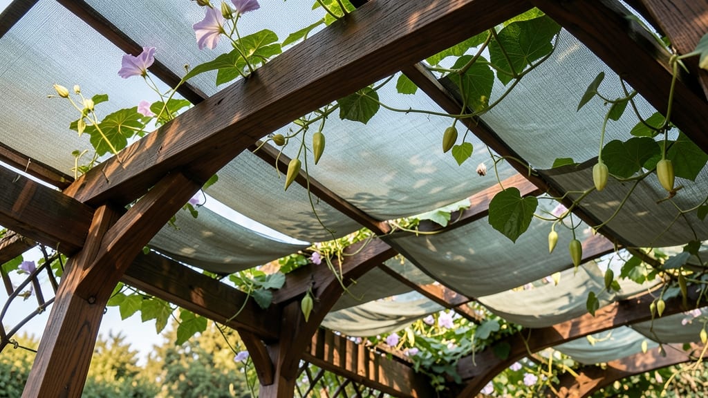 Arbor Trellis with Shade Cloth