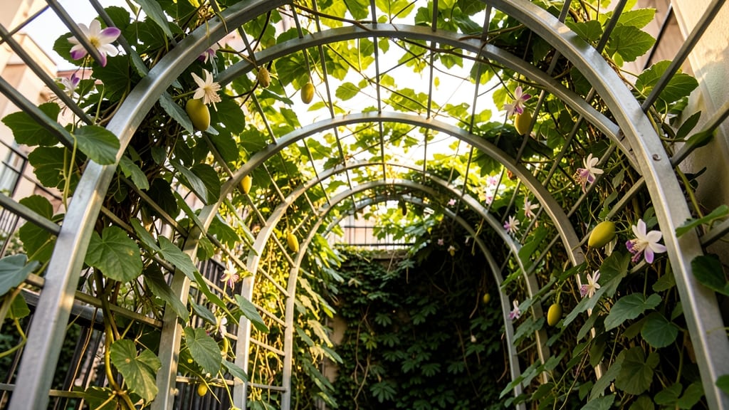 Trellis Arched Passion Fruit Privacy Screen