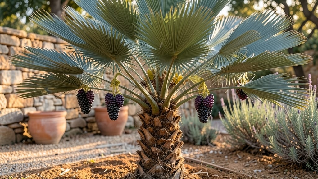 European Fan Palm Fruit: Exotic Edible Fruit From Towering Tropical Palm Trees