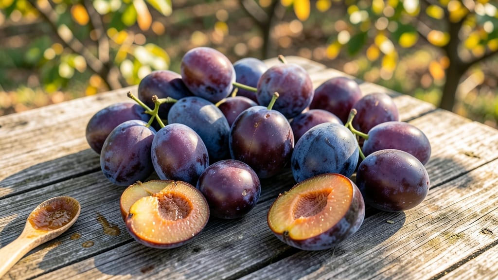 Plums with Deep Purple Flesh
