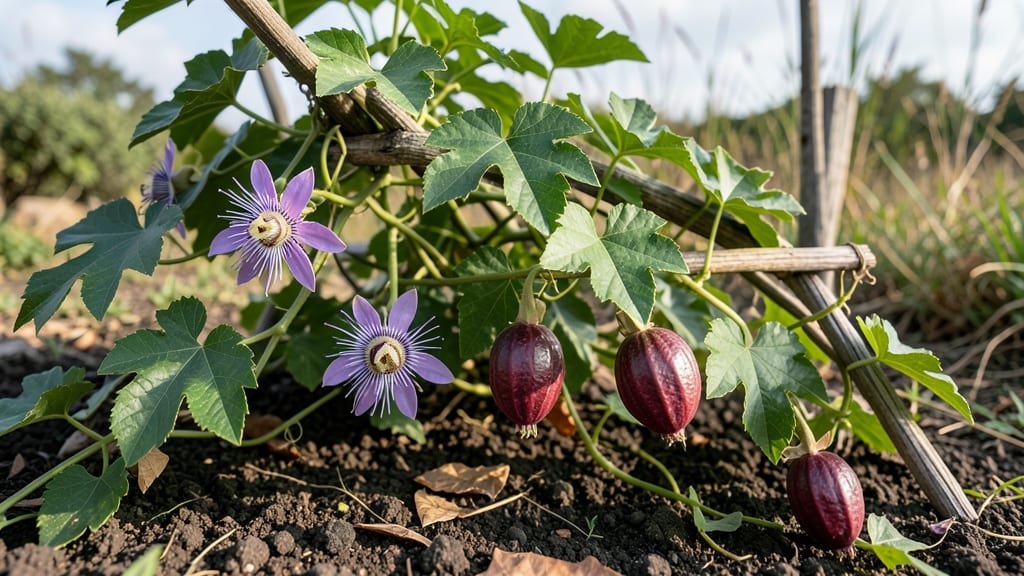 Purple Passionfruit Vine: Year-Round Harvest With Fragrant Blooms