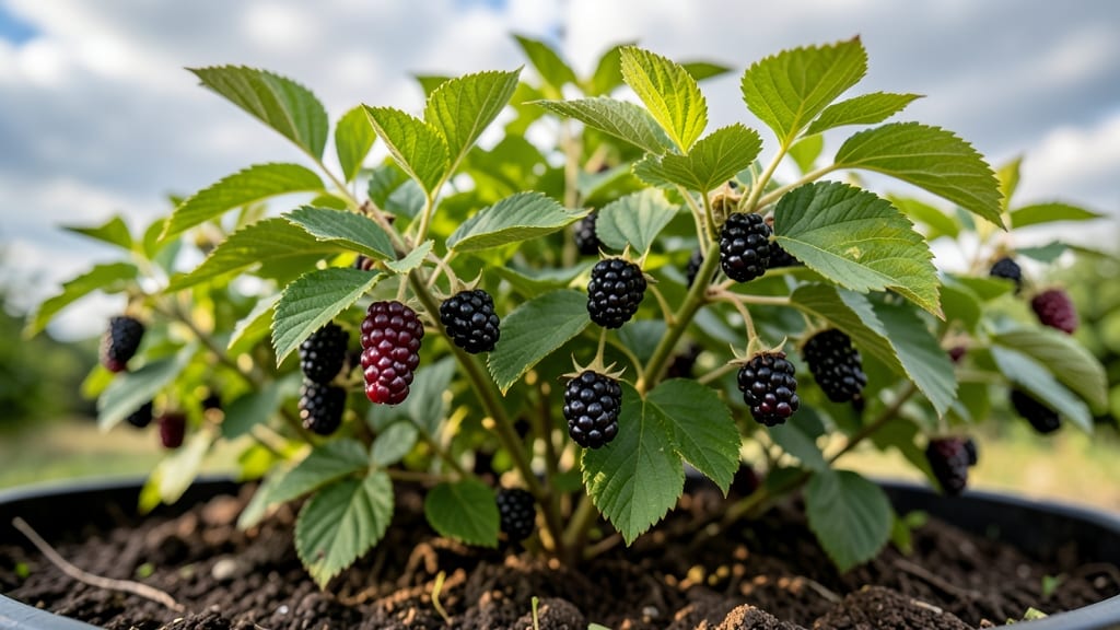 Blackberry Bushes in Raised Beds