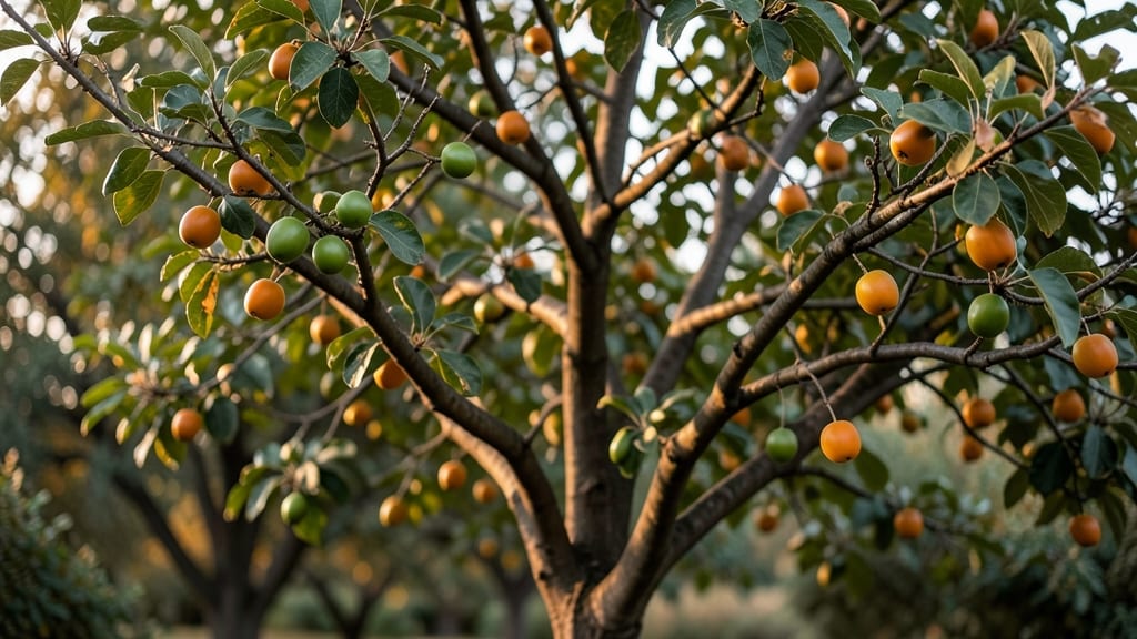 Green Persimmon Tree (Diospyros kaki)