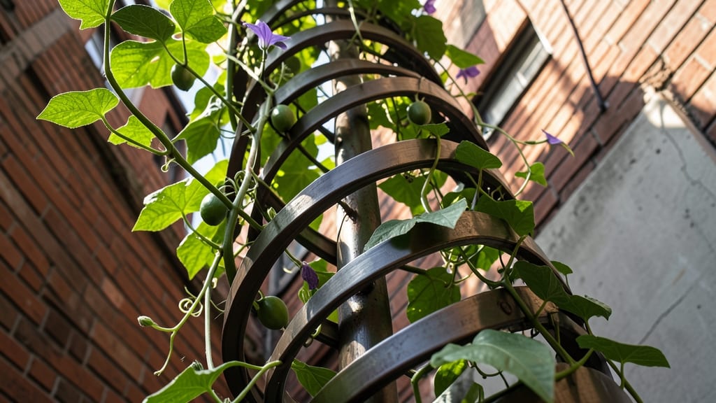Spiral Trellis for Compact Growth